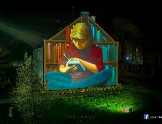 Mural dziecko lubi czytać