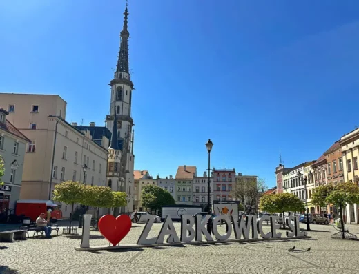 Napis I love Ząbkowice Śl.
